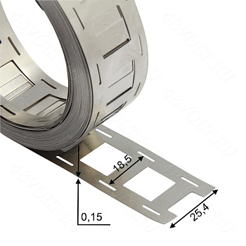 Никелированная лента 18650 2P без холдера